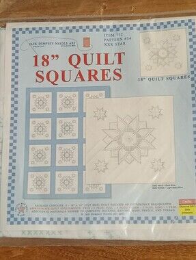 Jack Dempsey 18" Quilt Squares for Embroidery  Star #51